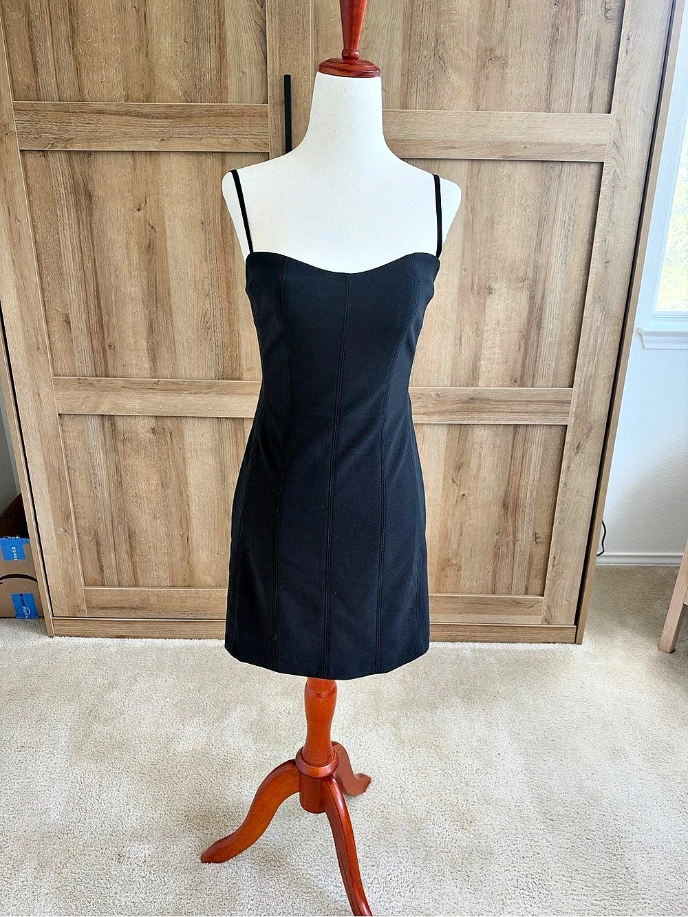Abercrombie & Fitch Square Neck 90s Tailored Mini Dress With Hardware Detail